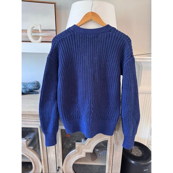 NWT Banana Republic Organic Cotton Blue Knit Cardigan Size XS - Picture 4 of 7